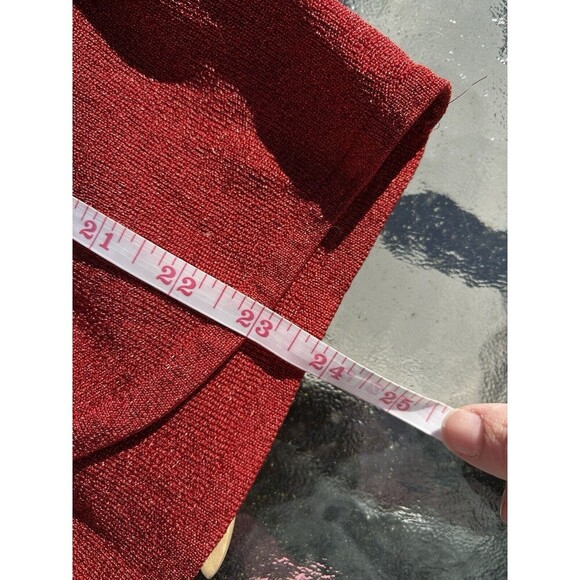 Vintage Y2K Joseph A Women’s Red Lorelei Metallic Wrap Belt Sweater Fitted M - Picture 8 of 8